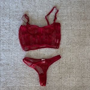 Red strappy lingerie
